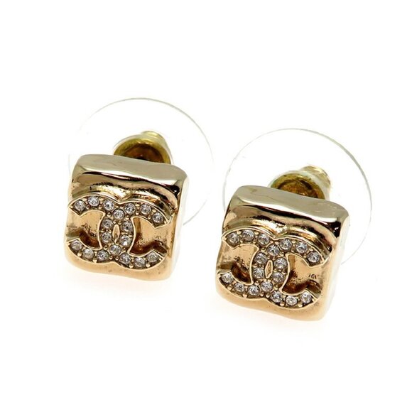 CHANEL Green Logo Earrings - Picture 1 of 9